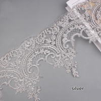 Garniture en dentelle de vague de broderie de cordon coloré personnalisé d'approvisionnement d'usine avec des paillettes pour la décoration de vêtement de robe de mariée de soirée WS87