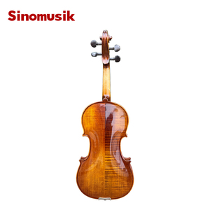 Sinomusik marca Venta caliente buena calidad precio <span class=keywords><strong>barato</strong></span> brillante amarillo marrón llama Arce tallado abeto sólido violín HV01D - Product Image 3