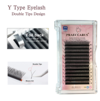 RTS PR001 Y Extensions de Cils Marque Privée Vendeur d'extensions de Cils Cheveux Synthétiques Faits à la Main Doux Shanghai C D Dd Curl 0.07