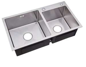 Lavello da <span class=keywords><strong>cucina</strong></span> fatto a mano in acciaio inossidabile <span class=keywords><strong>doppia</strong></span> ciotola Nano sottomontaggio <span class=keywords><strong>vasca</strong></span> rettangolare con un foro nuovo Design - Product Image 3