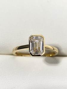 Bague empilable en diamant de laboratoire avec certification IGI, 3 <span class=keywords><strong>carats</strong></span>, <span class=keywords><strong>5</strong></span> <span class=keywords><strong>carats</strong></span>, taille émeraude CVD, 18K/PT950 pour bijoux personnalisés - Product Image 3