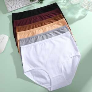 Женские хлопковые бесшовные трусы с высокой талией - Product Image 2