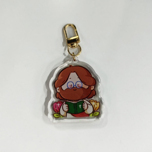 Llavero de acrílico transparente personalizado con dije de epoxi de dibujos animados, soporte de metal de aleación, logotipo personalizado, llavero de acrílico de anime - Product Image 5