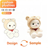 Peluche Ours Mignon avec Capuche Amovible, Jouets en Peluche Doux, Vente en Gros, Fabricant de Peluches Personnalisées, Cadeau en Peluche pour Enfants