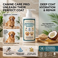 Shampoing de Luxe pour Animaux à Double Pelage Anti-Chute Hydratant aux Acides Gras Oméga-3 Oméga-6 pour Salons de Toilettage de Labradors