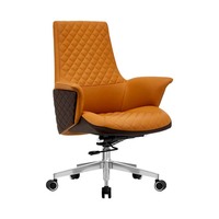 Chaise de bureau exécutive en cuir pour le travail et les loisirs, chaise d'ordinateur ergonomique réglable avec base à 5 étoiles pour la pause déjeuner et l'étude