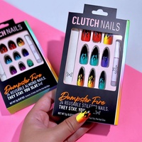 Boîte de rangement en carton recyclable pour faux ongles à presser, personnalisable, pour présentation et emballage de faux ongles, vente en gros