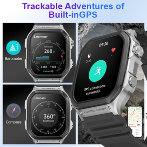 Người đàn ông của GPS ngoài trời thông minh đồng hồ 1.85 TFT màn hình tập thể dục Tracker có tính năng tập thể dục phong vũ biểu thời tiết dự báo Silicone Heart Rate - Product Image 6