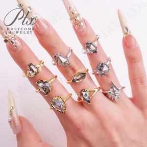 Bagues pour femmes en argent sterling 925 plaqué or blanc avec moissanite grise, motif serpent, pour mariage et fiançailles - Product Image 6