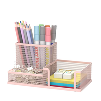 Porte-stylos en métal, organisateur de bureau, fournitures de bureau, porte-crayons avec 3 compartiments, accessoires de bureau, organisateurs d'espace de travail