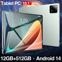 Tablet PC Pad6s en Oferta, Pantalla HD de 10.1 Pulgadas, 12GB+512GB, Cámara de 16MP+32MP, Android 14, Wi-Fi, GPS, Tablet para Juegos y Aprendizaje