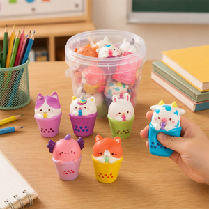 Novelty Random Animal Drink Squishy <b>Pack</b> Slow Rising Foam Sensory Stress Toys Holiday Presents For Young Students - Product Image 3