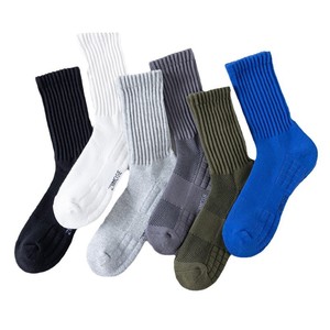 Crew Socks Cotton Mid-Calf Terry Cloth Sole Anti-Slip Basketball Sports Socks Military Green - Product Image 5
