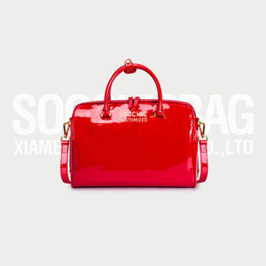 Sac à main <span class=keywords><strong>Soochic</strong></span>, sac bowling pour femme en cuir verni rouge avec logo métallique personnalisé, sac Boston, sacs à main, sacs à bandoulière, porte-monnaie - Product Image 2