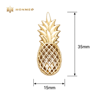 Étiquettes métalliques personnalisées HONMEO en forme d'ananas, étiquettes en relief pour chaussures, vêtements, logo, étiquette en métal pour jeans