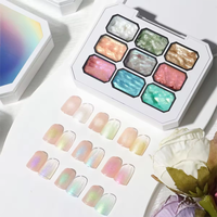 Palet Seni Kuku Gel UV Abrltino 9 Warna Salon DIY Gaya Prancis Kompatibel dengan Lampu LED Tidak Beracun Bersertifikat MSDS/HALAL MOQ Rendah