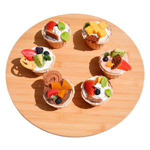 Le support de gâteau lisse en bambou naturel peut être tourné à 360 degrés-Convient au restaurant de fête de mariage - Product Image 1