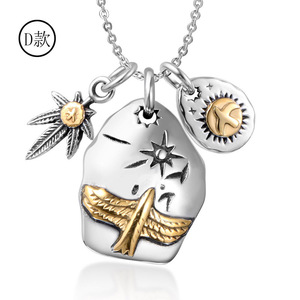 Collar con Colgante de Águila, Aleación de Zinc, Diseño de Animal del Zodiaco, Unisex, SP551 - Product Image 5