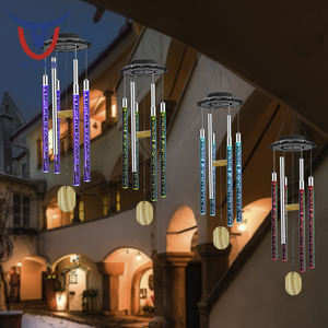 โคมไฟประดับสวนแบบ LED พลังงานแสงอาทิตย์ รูปทรงกระดิ่งลม 6 หลอด เปลี่ยนสีได้ กันน้ำระดับ IP44 เหมาะสำหรับงานไว้อาลัย - Product Image 6