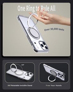 Sang Trọng Xoay Nam Châm Vòng Gấp Đứng Trường Hợp Điện Thoại Cho <span class=keywords><strong>Iphone</strong></span> 17 Không Khí 15 16 Pro Max 14 13 12 11 Ống Kính Bảo Vệ Rõ Ràng Acrylic Bìa - Product Image 3