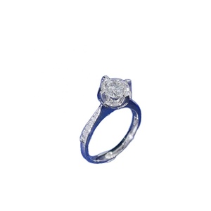 Luxury Round Cut Lab Grown Diamond Engagement <b>Ring</b> 14K 18K White Yellow Rose Gold <b>Crown</b> Setting Pave Band VVS VS CVD HPHT - Product Image 1