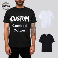 Camisetas al por mayor Realstock de algodón 100% peinado de 180g de alto gramaje para hombre, tallas grandes 6XL, manga corta, blancas y negras, personalizables.