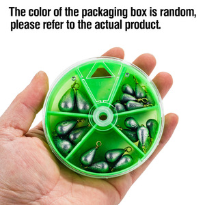 22pcs/kotak Pemberat Pancing Bentuk Tetesan Air dengan Cincin, Pemberat Umpan, Pemberat Joran, Perlengkapan Memancing - Product Image 3