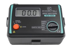 Testeur de résistance de terre numérique Kyoritsu KEW 4105A, 20/200/2000 gammes, tests 2 fils/3 fils, protection IP54 contre la poussière et les gouttes - Product Image 2