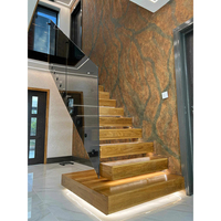 Lumière LED droite résidentielle Escalier en porte-à-faux Escalier de plafond en acier inoxydable