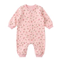 Combinaison pour bébé fille à imprimé cerise, mignonne, à manches longues, pour le printemps et l'automne, tenue pour nouveau-né