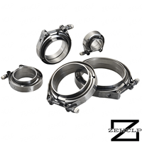 Kit de colliers de serrage V-band OEM en acier inoxydable 304 pour échappement turbo et downpipe 2,25 pouces, robustes, à double boulon en T, anti-fuite, garantie 3 ans