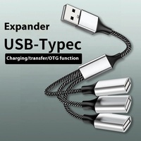 Kabel Splitter USB portabel, kabel pengisian daya Extender 2 in 1, Hub USB Splitter Y Jack Male ke 2 Dual Female