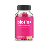 Gummies de Biotine à Faible MOQ 10000mcg pour la Croissance des Cheveux, la Santé de la Peau et des Ongles, le Soutien Énergétique et Métabolique, Saveur Baies Naturelles, Végétaliennes