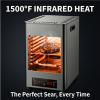 Grill à steak électrique commercial 800C, four à barbecue infrarouge haute température, gril amovible en acier inoxydable, commande tactile, portable