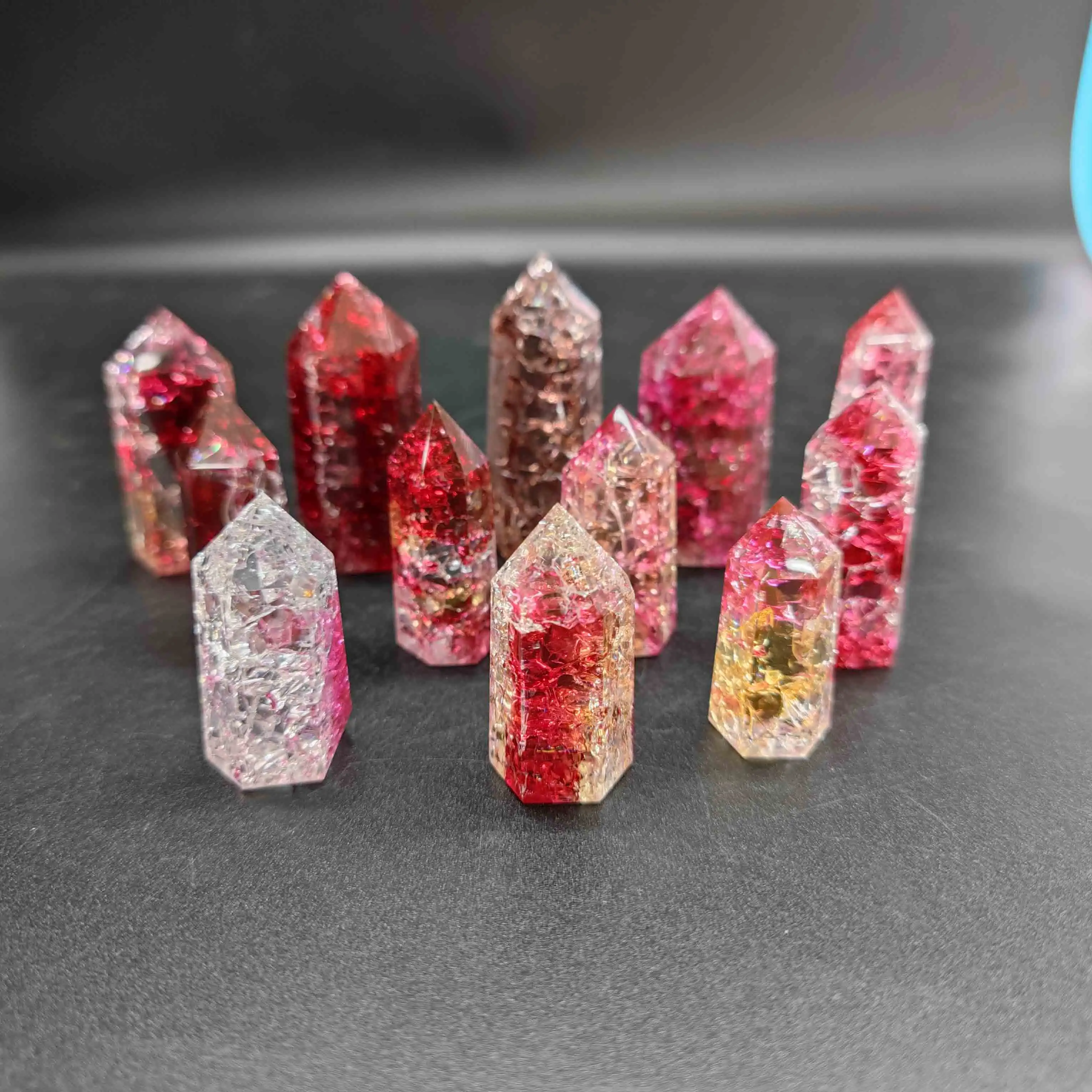 New Products Colorful Clear Quartz Point Rainbow Quartz Crystals Popcorn Tower For Decoration