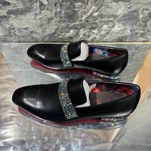 2026 <b>Men</b> Black Crystal Rhinestone Loafers Designer Style Multicolor Slip-On Formal Party Wedding <b>Dress</b> Shoes - Product Image 3