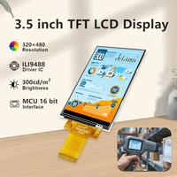 شاشة Polcd مقاس 3.5 بوصة بواجهة MCU SPI من نوع ILI9488 مع لوحة لمس مقاومة بدقة 320*480، شاشة LCD IPS مقاس 3.5 بوصة.