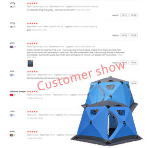 Tente de pêche sur glace en coton, cubique à double porte, épaisse, de luxe en hexagone, Oxford 210D, pour 6 à 8 personnes, hiver - Product Image 6