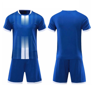 Chaleco de Entrenamiento de Fútbol Sublimado de Alta Calidad OEM ODM, Conjunto de Uniforme de Fútbol Azul para Hombre, Manga Corta, Cuello Redondo, Absorbe la Humedad - Product Image 1