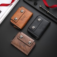 Nouveau portefeuille accordéon pour homme avec double boucle, grande capacité, multifonctionnel, pour permis de conduire et cartes décontractées
