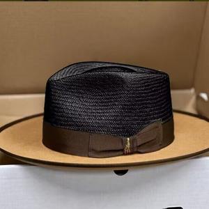 Sombrero de Paja Panamá 2025 para Hombre y Mujer, con Costuras Bicolor, para Verano, Protección Solar, Diseño Liso, para Playa - Product Image 1