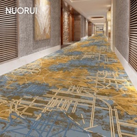 Tapis de couloir moderne à motif géométrique abstrait, mélange de laine et de nylon de qualité supérieure, tapis imprimé mur à mur pour projets commerciaux