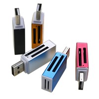 Lector de tarjetas Micro SD todo en uno superior, lector de tarjetas de memoria USB Flash para Memory Stick Pro Duo Micro SD/T-Flash/M2/MS, adaptador SD