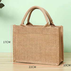 Bolsa de compras de yute portátil de publicidad personalizada grande Gahumi para regalos - Product Image 3