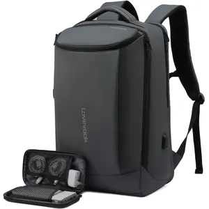 LOVEVOOK时尚时尚防水科技背包，带USB，适合大学工作旅行笔记本电脑男士商务背包