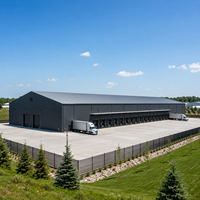 Entrepôt préfabriqué en structure métallique, résistant aux séismes, à plusieurs emplacements de chargement, kits d'atelier métallique préfabriqués, bâtiment de stockage