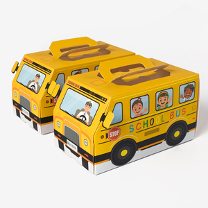 Kotak Hadiah Genggam Bentuk Bus Sekolah Musim Kembali ke Sekolah untuk TK, Bahan Karton Tebal Daur Ulang, Kotak Camilan Permen Jelly - Product Image 2