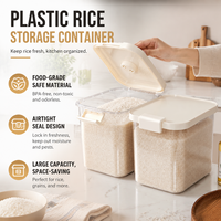 Popular Large 20-Pound Plastic Rice Storage Container Home Use Nordic Style Sealed Insect-Proof Moisture-Proof Box