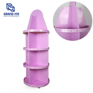 Estante de exhibición redondo de cartón extraíble de cuatro lados, estante con rueda para juguetes de peluche - Product Image 5