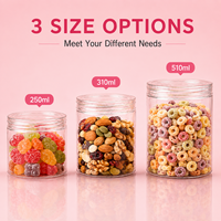 Ventes chaudes - Pot en plastique PET transparent de qualité alimentaire avec couvercle à vis, logo personnalisé, emballage pour bonbons, noix, biscuits
